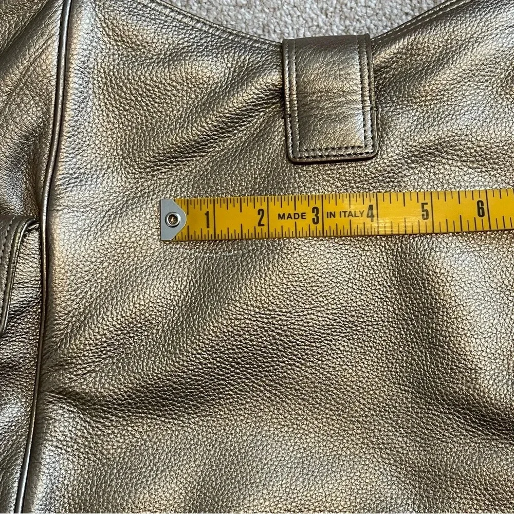 Michael Kors Pebbled Leather Shoulder Bag Metallic Gold